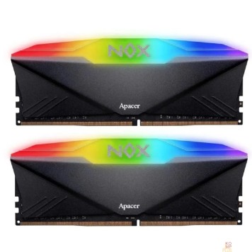 Модуль памяти Apacer 32GB DDR4 3200 DIMM NOX RGB AURA2 w/HS RP-K2 Kit (2x16GB), 1.35V, 1024x8 AH4U32G32C28YNBAA-2