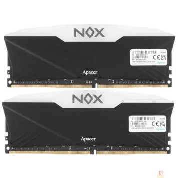 Модуль памяти Apacer 32GB DDR4 3200 DIMM NOX RGB AURA2 w/HS RP-K2 Kit (2x16GB), 1.35V, 1024x8 AH4U32G32C28YNBAA-2-2