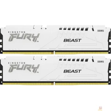 Модуль памяти Kingston 32GB 5200MT/s DDR5 CL40 DIMM (Kit of 2) FURY Beast White XMP KF552C40BWK2-32