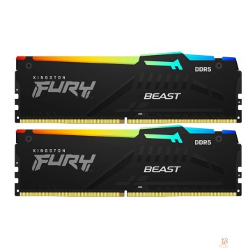 Модуль памяти Kingston 64GB 6000MT/s DDR5 CL36 DIMM (Kit of 2) FURY Beast RGB KF560C36BBE2AK2-64-1
