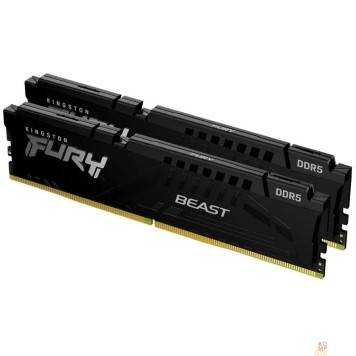 Модуль памяти Kingston 64GB 5600MT/s DDR5 CL40 DIMM (Kit of 2) FURY Beast Black KF556C40BB2K2-64