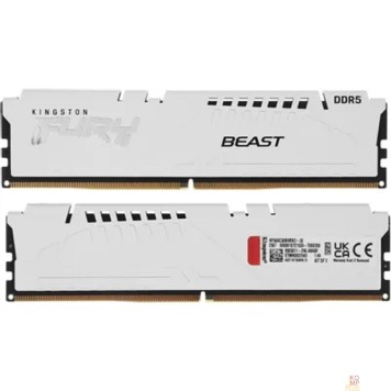 Модуль памяти Kingston DDR5 DIMM 32GB 6000MT/s CL30 (Kit of 2) FURY Beast White EXPO (KF560C30BWEK2-32)