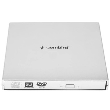 Устройство чтения-записи USB 2.0 Gembird DVD-USB-02-SV пластик, серебро -1