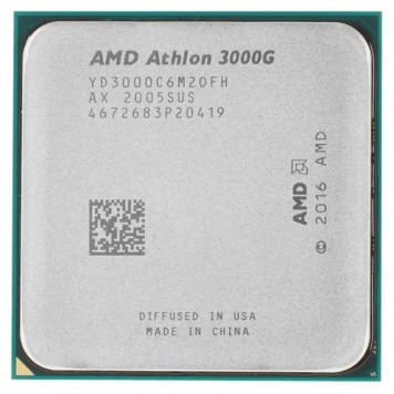 Процессор CPU AMD Athlon 3000G OEM  (YD3000C6M2OFH) 3.5GHz, 5MB, 35W, AM4, with Radeon Vega 3 Graphics