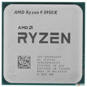 Процессор CPU AMD Ryzen 9 5950X OEM (100-000000059) {3,40GHz, Turbo 4,90GHz, Without Graphics AM4}