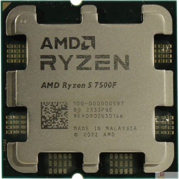 Процессор CPU AMD Ryzen 5 7500F OEM (100-000000597) {Base 3,70GHz, Turbo 5,00GHz, without graphics, L3 32Mb, TDP 65W, AM5}