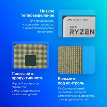 Процессор CPU AMD Ryzen 5 5600X OEM (100-000000065) 3,70GHz, Turbo 4,60GHz, Without Graphics AM4-2