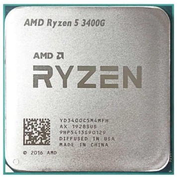 Процессор CPU AMD Ryzen 5 3400G OEM (YD3400C5M4MFH) 3.7GHz up to 4.2GHz/4x512Kb+4Mb, 4C/8T, Picasso, 12nm, 65W, Radeon Vega 11 1400MHz, unlocked, AM4-2