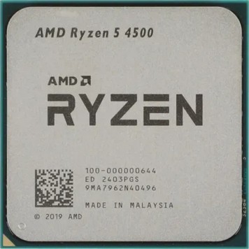 Процессор CPU AMD Ryzen 5 4500 OEM (100-000000644) 3,60GHz, Turbo 4,10GHz, Without Graphics, L3 8Mb, TDP 65W, AM4