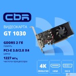 Видеокарта Видеокарта CBR GT1030 2Gb GDDR5, 64bit, 1228-1468Mhz, 1*HDMI + 1*DVI, 30W, Ret VGA-STX1030-2G-RTL
