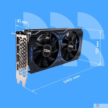 Видеокарта Видеокарта CBR RTX3050 8Gb GDDR6, 128bit,  3 DP + HDMI 2.1 , 130W, Ret VGA-STX3050-8G-RTL-4VO Видео выходы  3-DP + 1-HDMI 2.1-2