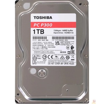Жесткий диск 1TB Toshiba (HDWD110UZSVA) P300 {SATA 3, 7200 rpm, 64Mb buffer, 3.5