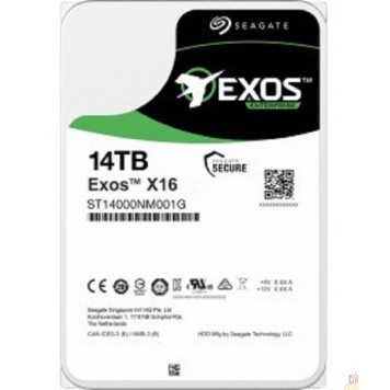 Жесткий диск 14TB SeagateExos X16 512E (ST14000NM001G) {SATA 6Gb/s, 7200 rpm, 256mb buffer, 3.5
