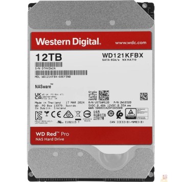 Жесткий диск 12TB WD Red Pro (WD121KFBX) {Serial ATA III, 7200- rpm, 256Mb, 3.5