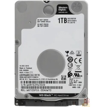 Жесткий диск 1TB WD Black (WD10SPSX) {SATA 6Gb/s, 7200 rpm, 64Mb buffer}
