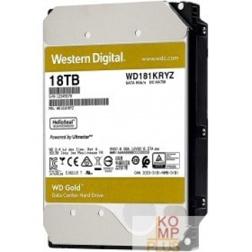 Жесткий диск 18TB WD Gold  (WD181KRYZ) {SATA III 6 Gb/s, 7200 rpm, 512Mb buffer}