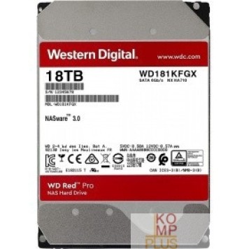 Жесткий диск 18TB WD Red Pro (WD181KFGX) {Serial ATA III, 7200- rpm,512Mb, 3.5