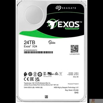 Жесткий диск 24TB Seagate Exos X24 (ST24000NM007H) {SAS 12Gb/s, 7200 rpm, 512mb buffer, 3.5