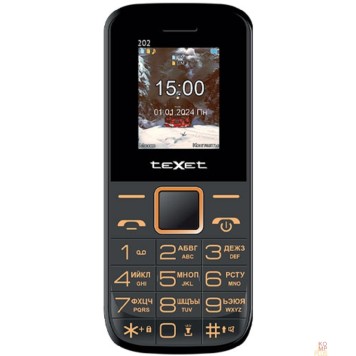 Мобильный телефон TEXET TM-202 цвет черный