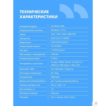 Ноутбук CBR LP-MDCR-1506 15.6