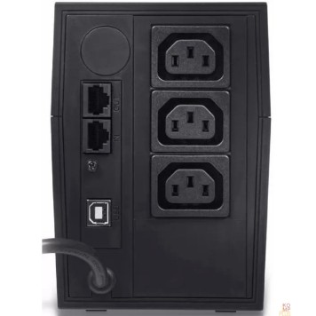 ИБП PowerCom Raptor RPT-600AP ИБП {600 ВА/ 360 Вт, AVR, USB, RJ11/RJ45, 3 xC13 с резервным питанием} (792803)-1