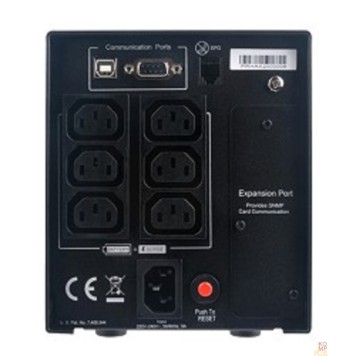 ИБП CyberPower PR750ELCD ИБП {Line-Interactive, Tower, 750VA/675W USB/RS-232/EPO/SNMPslot (6 IEC С13), 12В/7 Ач х 2}-1