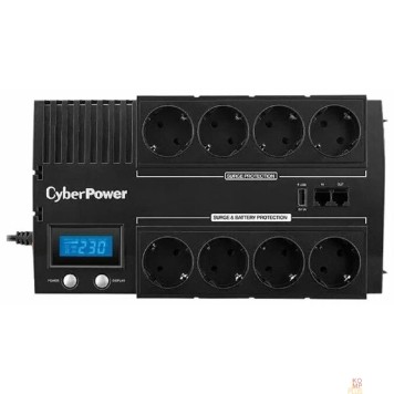 ИБП CyberPower BR700ELCD ИБП {Line-Interactive, 700VA/420W USB/RJ11/45/USB charger A (4+4 EURO), 12В/7,2 Ач х 1}