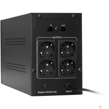 ИБП Exegate EP285483RUS ИБП ExeGate SpecialPro UNB-1000.LED.AVR.EURO.RJ <1000VA/650W, LED, AVR, 4 евророзетки, RJ45/11, Black>-1