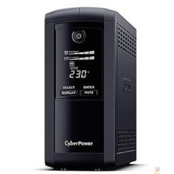 ИБП CyberPower VP700ELCD ИБП {Line-Interactive, Tower, 700VA/390W USB/RS-232/RJ11/45  (4 EURO), 12В/7 Ач х 1}