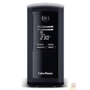 ИБП CyberPower VP1000EILCD ИБП {Line-Interactive, Tower, 1000VA/550W USB/RS-232/RJ11/45  (6 IEC С13), 12В/9 Ач х 1}-1