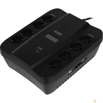 ИБП PowerCom Spider SPD-900U LCD USB ИБП {Line-Interactive, 900VA / 540W, 8xEURO: 4 с резервным питанием, 4 с фильтрацией, USB/USB-порт зарядки 2.4 А} (1456263)-2