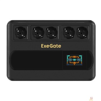 ИБП Exegate EX295686RUS ИБП ExeGate NEO Smart BU-1000.LCD.AVR.5SH <1000VA/500W, цветной LCD-дисплей, AVR, 5*Schuko, Black>-1