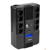Бастион ИБП ИБП Бастион SKAT-UPS 800-AID-IN-1x9-8 {Line-interactive, 800/480Вт, LCD-дисплей, USB/ RJ-45, АКБ 1х 9Ач, сверху ЕВРО 4+4, МПТ} (8933)