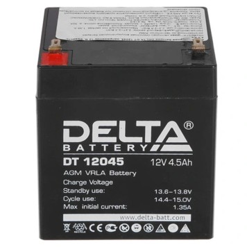 батареи Delta DT 12045 (4.5 А\ч, 12В) свинцово- кислотный аккумулятор  -1