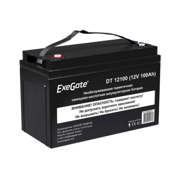 батареи Exegate EX282985RUS Аккумуляторная батарея DT 12100 (12V 100Ah, под болт М6)