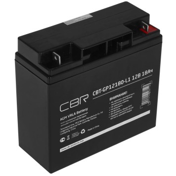 батареи CBR Аккумуляторная VRLA батарея CBT-GP12180-L1 (12В 18Ач), клеммы L1 (болт М5 с гайкой)-1