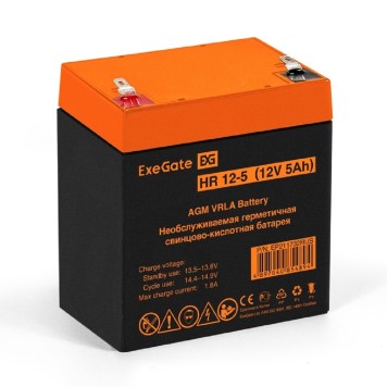 батареи Exegate EP211732RUS Аккумуляторная батарея HR 12-5 (12V 5Ah 1221W, клеммы F2)