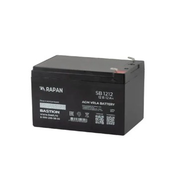 Скат  АКБ БАСТИОН RAPAN SB 1212 AGM 12V 12Ач, клеммы F2 нож, гарантия 1 год (9165)-2