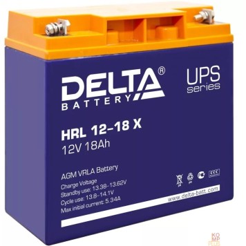 батареи Delta HRL 12-18 X (17.8 А\ч, 12В) свинцово- кислотный  аккумулятор