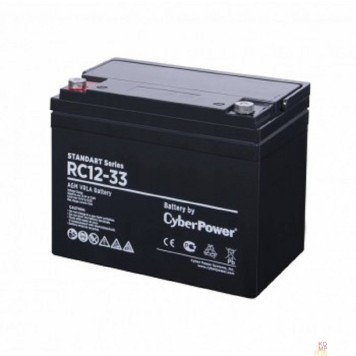 батареи/комплектующие к ИБП CyberPower Аккумуляторная батарея RC 12-33 12V/33Ah {клемма М6, ДхШхВ 197х130х159мм., высота с   клеммами170, вес 10,1кг., срок службы 10 лет}