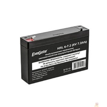 батареи Exegate EX282952RUS Аккумуляторная батарея HRL 6-7.2 (6V 7.2Ah, клеммы F1)