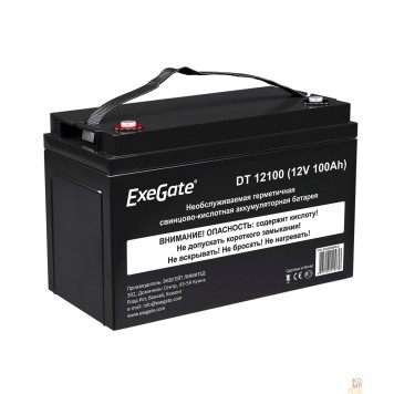 батареи Exegate EX282985RUS Аккумуляторная батарея DT 12100 (12V 100Ah, под болт М6)