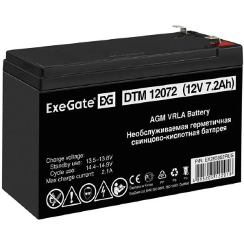 батареи Exegate EX285952RUS Аккумуляторная батарея DTM 12072 (12V 7,2Ah, клеммы F1)
