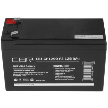 батареи CBR Аккумуляторная VRLA батарея CBT-GP1290-F2 (12В 9Ач), клеммы F2-2