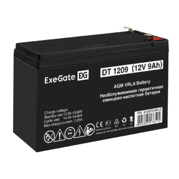 батареи Exegate EX297519RUS Аккумуляторная батарея DT 1209 (12V 9Ah, клеммы F2)
