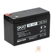 Скат  БАСТИОН SKAT SB 1207 АКБ свинцово-кислотная тип AGM 12V 7Ач I зар.2,1 А, ножевые клеммы F1, гарантия - 18 месяцев (2533)