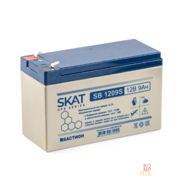 Скат  БАСТИОН SKAT SB 1209S АКБ свинцово-кислотная тип AGM 12V 9Ач I зар. 2,6 А, ножевые клеммы F1, гарантия - 18 месяцев (8970)