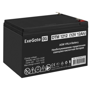 батареи Exegate EX282967RUS Аккумуляторная батарея DTM 1212 (12V 12Ah, клеммы F2)
