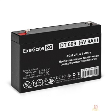 батареи Exegate EX294051RUS Аккумуляторная батарея ExeGate DT 609 (6V 9Ah, клеммы F1)