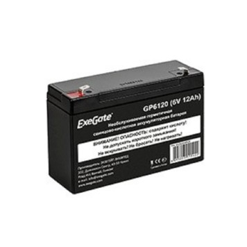 батареи Exegate EX282954RUS Аккумуляторная батарея GP6120 (6V 12Ah, клеммы F1)